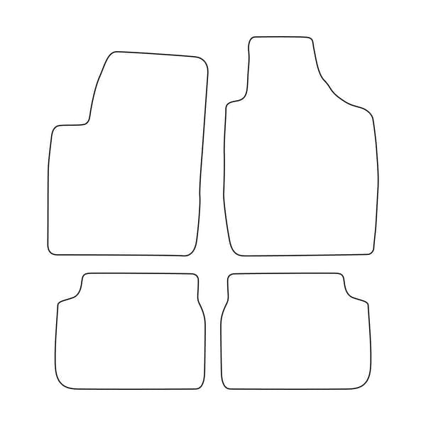 Komplett set med velourmattor för Kia Rio I 2000-2005 - svarta detaljer
