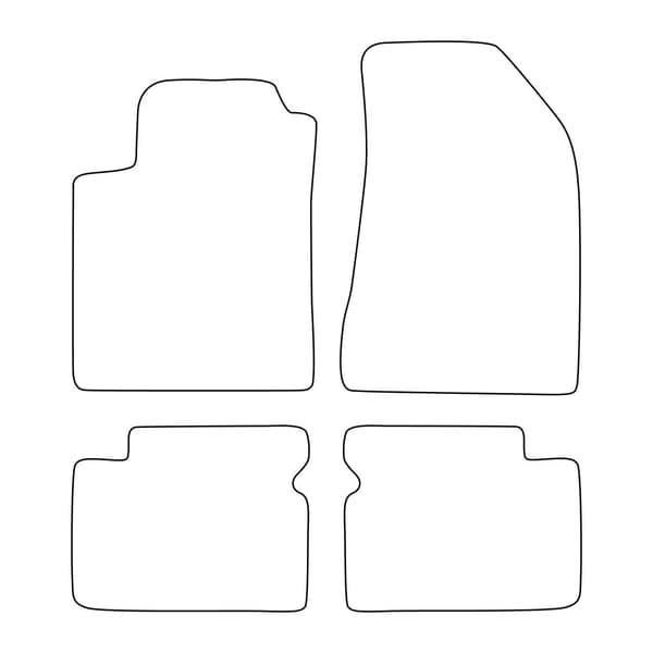 Set med velourmattor som passar Lancia Delta 2007-2014 - svarta detaljer