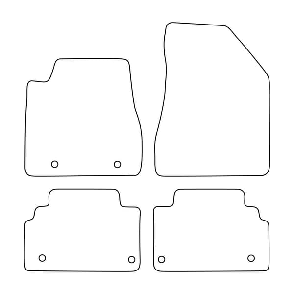 Set med golvmattor i velour som passar Lexus RX III Hybrid 400h 2004-2008 - svarta detaljer
