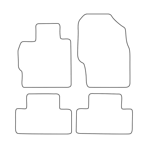 Set med golvmattor i velour som passar Mazda CX-7 I 2006-2009 - svarta detaljer