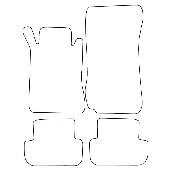 Set med golvmattor i velour som passar Mercedes CLK-klass W209 2002-2009 - svarta detaljer
