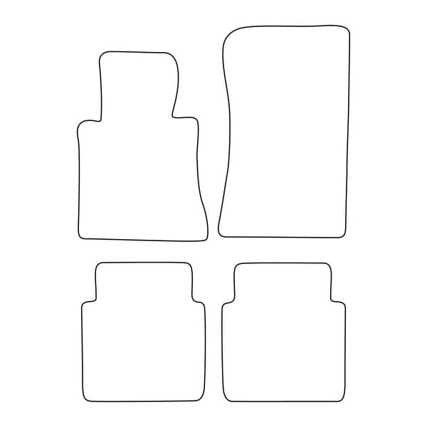Set med golvmattor i velour som passar Mercedes S-klass W126 1979-1991 - svarta detaljer