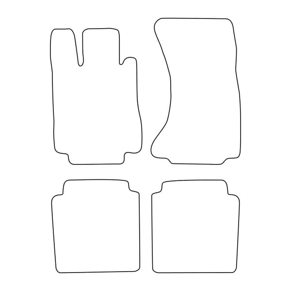 Set med golvmattor i velour som passar Mercedes S-klass W220 Lång 4-matic 1998-2005 - svarta detaljer