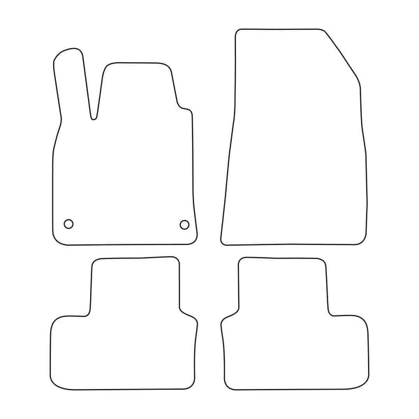 Set med golvmattor i velour som passar Mitsubishi Colt VII 2023- - svarta detaljer