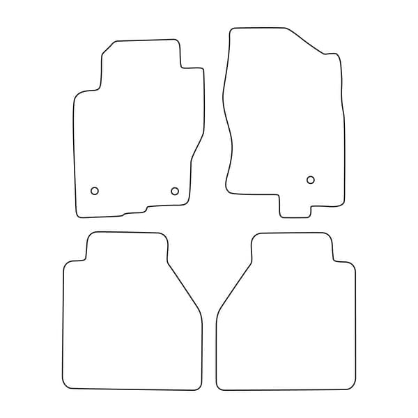 Komplett set med velourmattor för Nissan Pathfinder II R51 Lift 2010-2014 - svarta detaljer