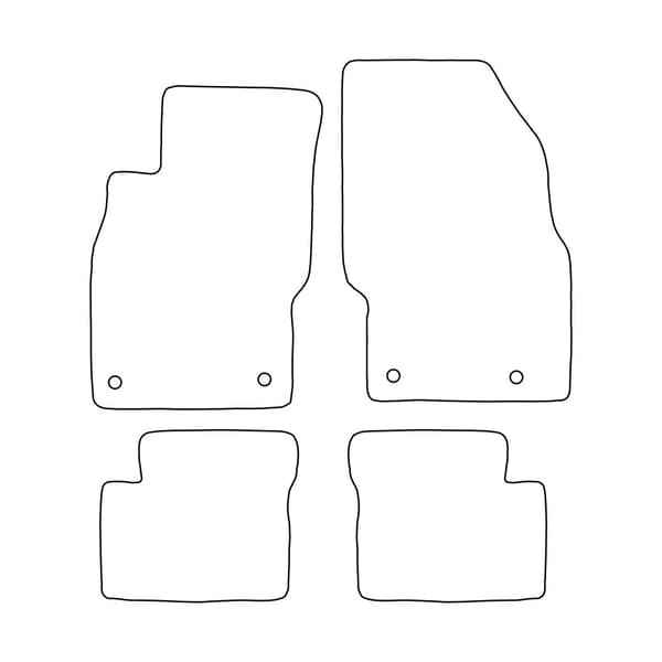 Komplett set med velourmattor som passar Opel Corsa D 2006-2015 - svarta detaljer