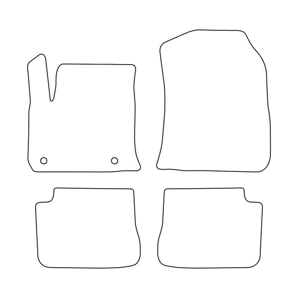 Set med velourmattor som passar Peugeot e-2008 2019- - svarta detaljer