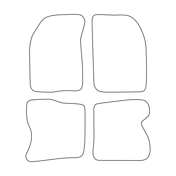 Set med velourmattor som passar Renault Kangoo I 1998-2008 4-dörrars - svarta detaljer
