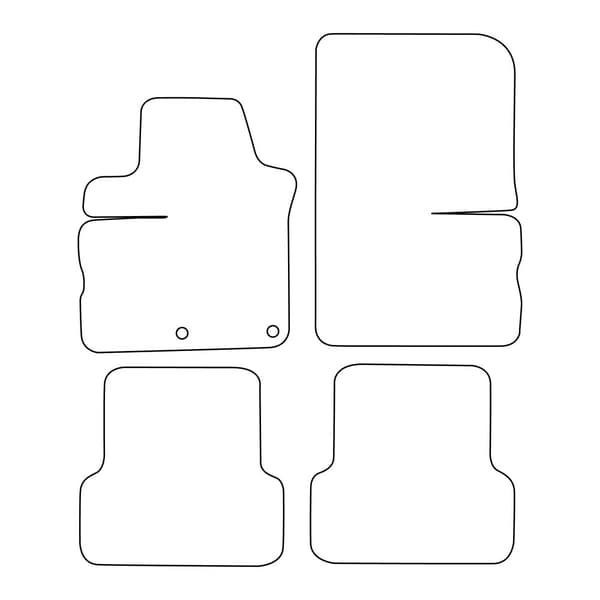 Set med velourmattor som passar Renault Modus 2004-2012 - svarta detaljer