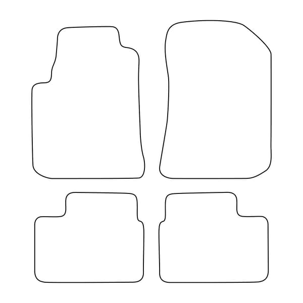 Komplett set velourmattor som passar Rover 75 1999-2005 - svarta detaljer