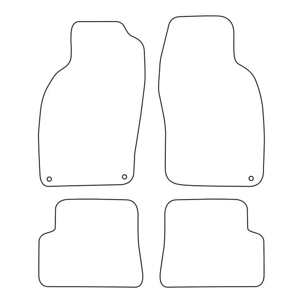 Komplett set med velourmattor som passar Saab 9-3 Cabrio 1998-2002 - svarta detaljer