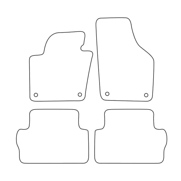 Set med velourmattor som passar Seat Alhambra II 2010-2020 5-sits - svarta detaljer