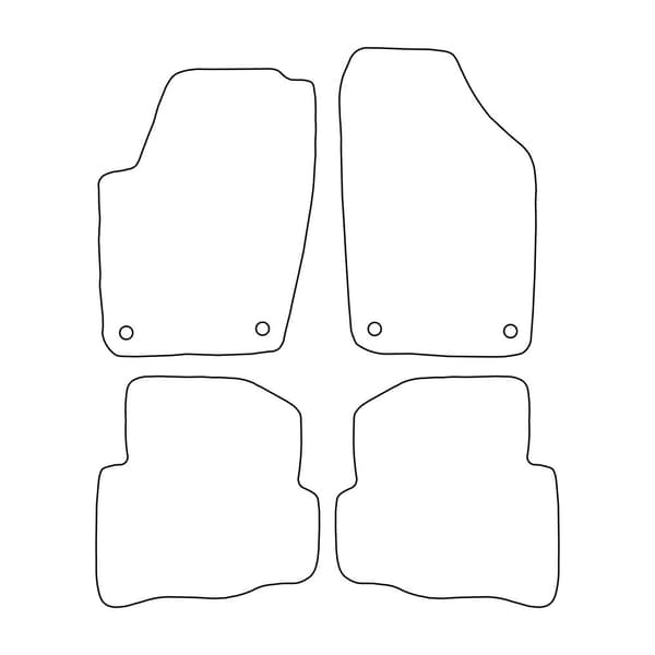 Velour-matot Seat Ibiza III 2002-2008 - mustat reunukset