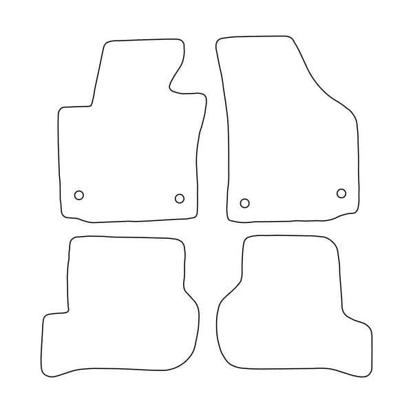 Velour-matot Seat Toledo III 2004-2012 - mustat reunukset