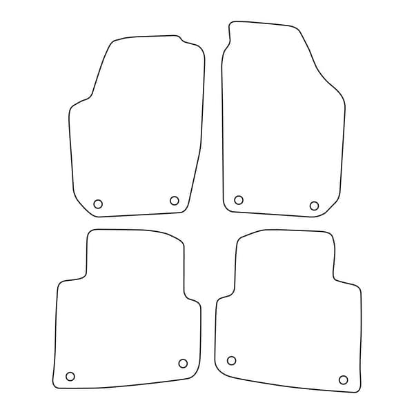Veluurilattiamatot Skoda Roomsteriin 2006-2015 - mustat koristeet