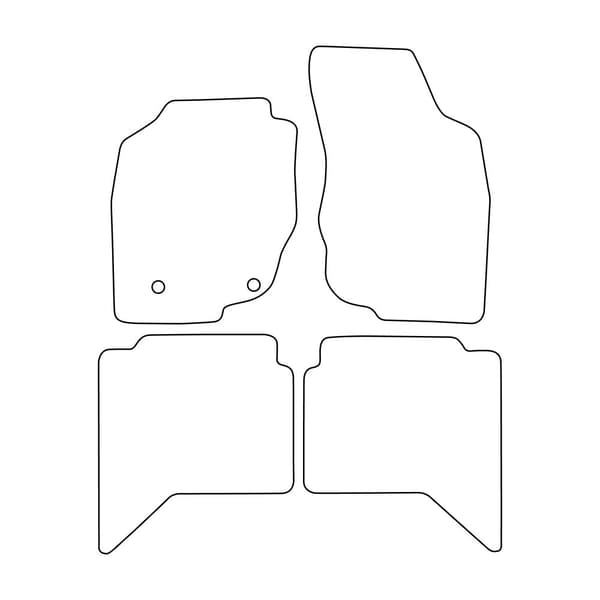 Sæt med velourmåtter, der passer til Toyota Hilux VII 2005-2015 - sorte detaljer
