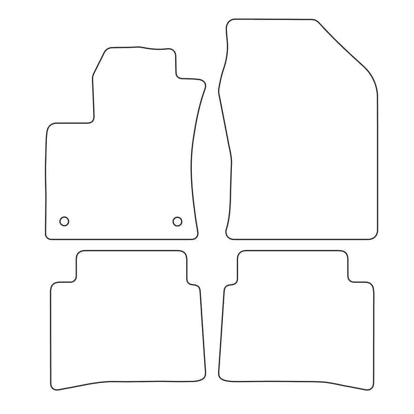 Velour-lattiamatot Toyota Prius V 2015- - mustat reunukset