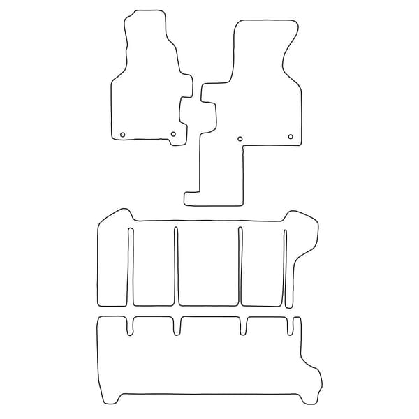 Veluurilattiamatot Volkswagen Transporter T4 Multivan I 1990-2003 - mustat koristeet