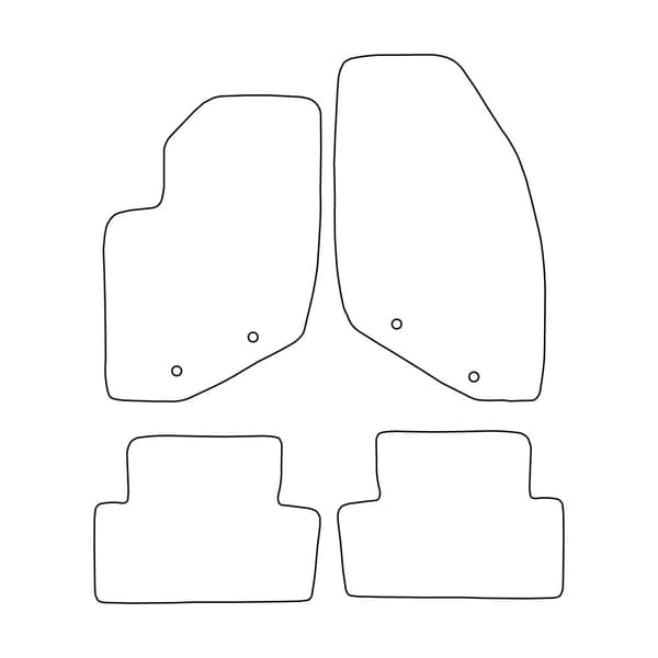 Set med golvmattor i velour som passar Volvo S60 I 2000-2010 - svarta detaljer
