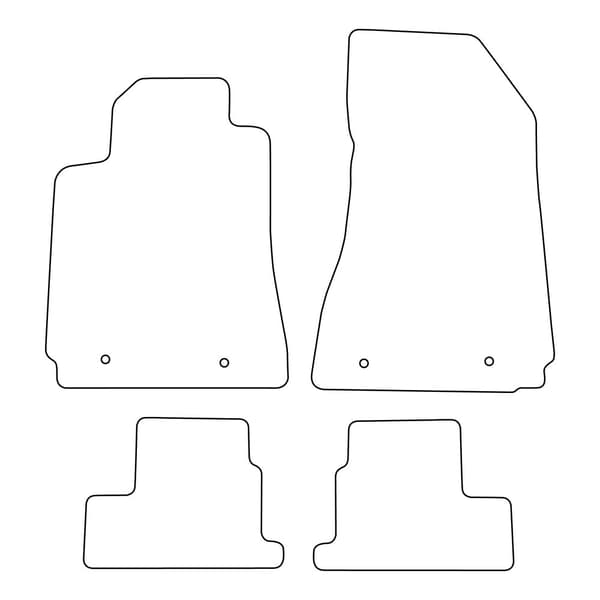 Set med golvmattor i velour som passar Alfa Romeo Brera 2005-2010 - blå detaljer