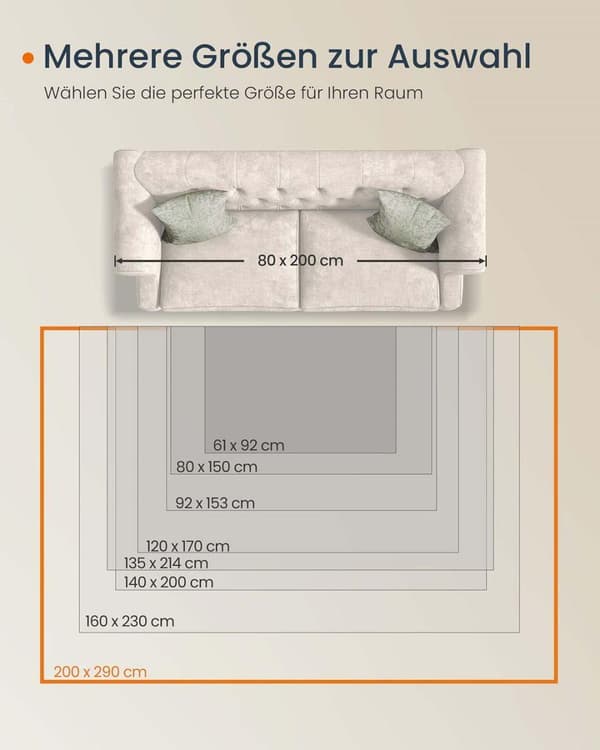 Matto, SONGMICS HOME Vintage TAR033L01, 160x230 cm, Kamelinruskea