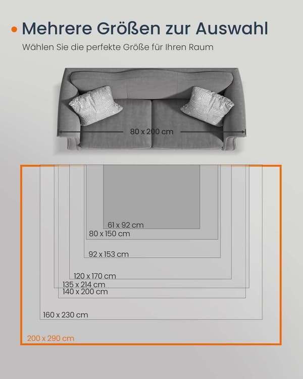 Matto, SONGMICS KOTI Vintage TAR033L01, 160x230 cm, kyyhkynharmaa