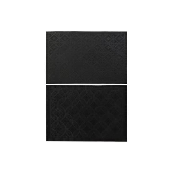 Dørmatte DKD Home Decor Svart Gummi 2 enheter (60 x 40 x 0,3 cm)