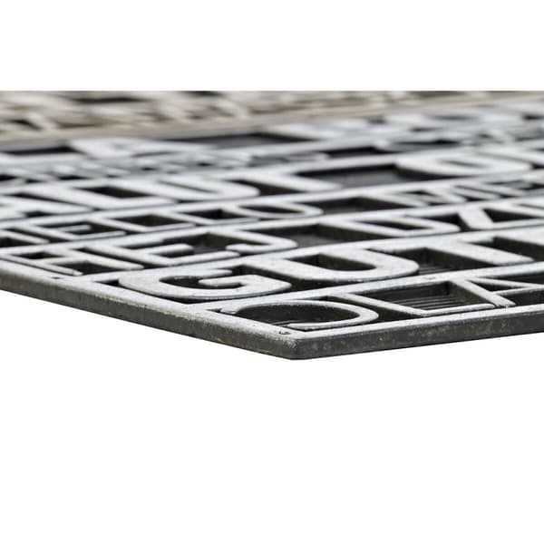 Dørmatte DKD Home Decor Sølv Gyllen Gummi 2 enheter Urban (75 x 45 x 0,5 cm)