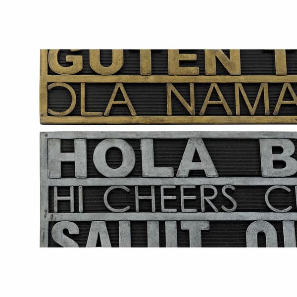Dørmatte DKD Home Decor Sølv Gyllen Gummi 2 enheter Urban (75 x 45 x 0,5 cm)