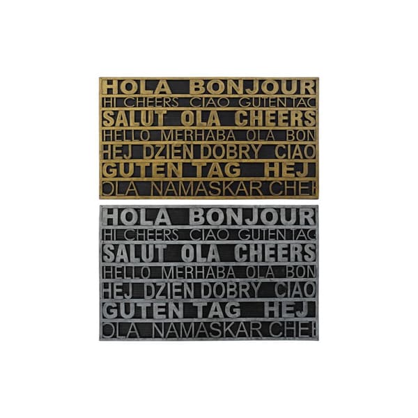 Dørmatte DKD Home Decor Sølv Gyllen Gummi 2 enheter Urban (75 x 45 x 0,5 cm)