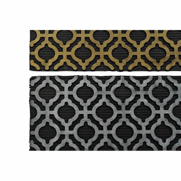 Dørmatte DKD Home Decor Sølv Svart Gyllen Gummi Araber 2 enheter (75 x 45 x 0,5 cm)