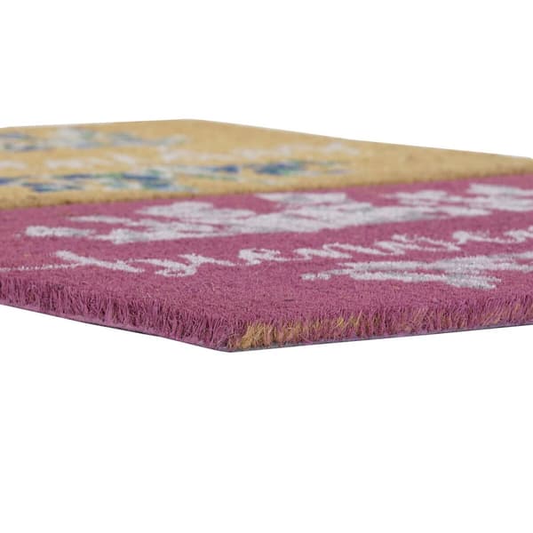 Dørmatte DKD Home Decor Grå Rosa Brun Gummi Hvit 2 enheter Kokosfiber (60 x 40 x 1,5 cm)