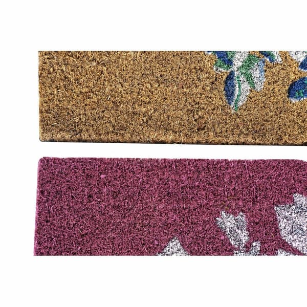 Dørmatte DKD Home Decor Grå Rosa Brun Gummi Hvit 2 enheter Kokosfiber (60 x 40 x 1,5 cm)