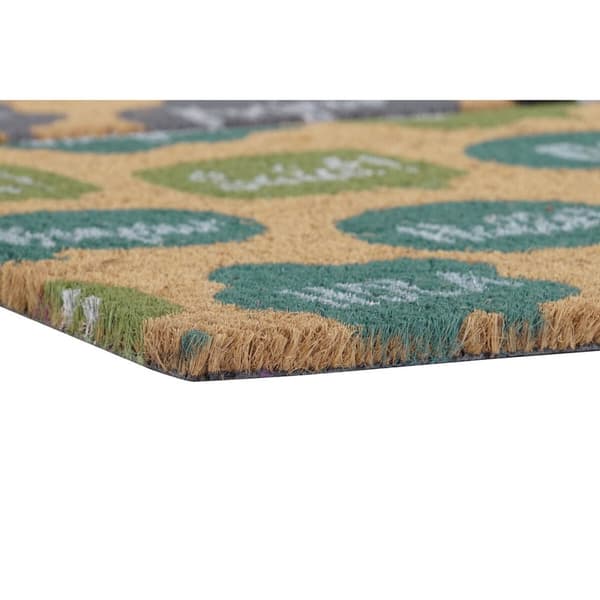 Dørmatte DKD Home Decor Svart Grå Brun Gummi Mint 2 enheter Kokosfiber (60 x 40 x 1,5 cm)