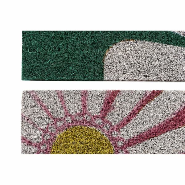 Dørmatte DKD Home Decor Rosa Gummi Mint Hvit Gul 2 enheter Kokosfiber (60 x 40 x 0,5 cm)