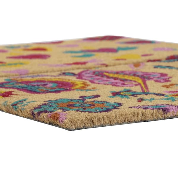Dørmatte DKD Home Decor Gummi Flerfarget 2 enheter Kokosfiber (60 x 40 x 1,5 cm)
