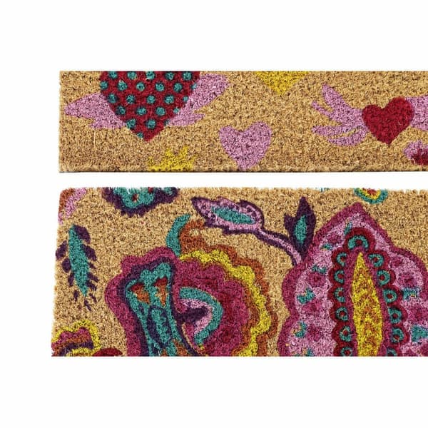 Dørmatte DKD Home Decor Gummi Flerfarget 2 enheter Kokosfiber (60 x 40 x 1,5 cm)