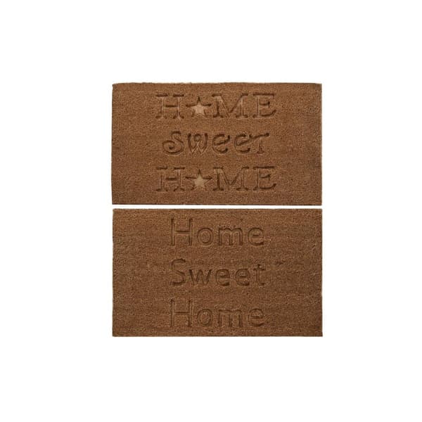 Dørmatte DKD Home Decor Brun Gummi Kokosnøtt (75 x 45 x 2,3 cm) (2 enheter)