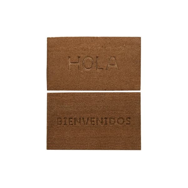Kynnysmatto DKD Home Decor Ruskea Kumi Kookos (75 x 45 x 2,3 cm) (2 osaa)