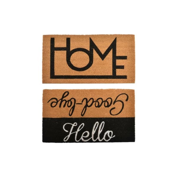 Kynnysmatto DKD Home Decor Musta Ruskea Kumi (75 x 45 x 1,5 cm) (2 osaa)
