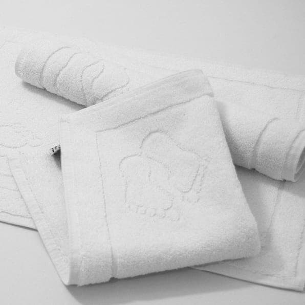 Fodtæppe 50x70 hvid hotel 650g 100% bomuld