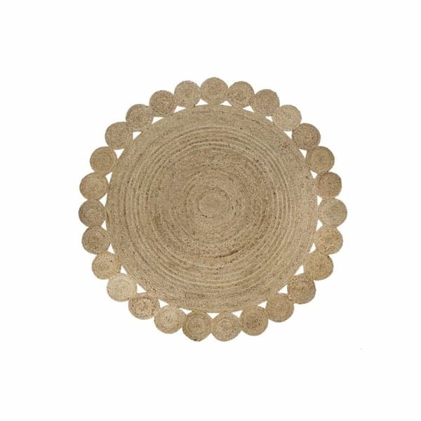 Matta DKD Home Decor 200 x 200 x 1 cm Naturell Brun Polyester Jute