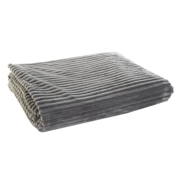 Filt DKD Home Decor 150 x 200 x 2 cm Grå Grundläggande