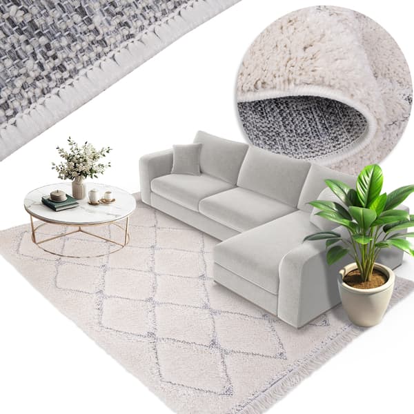 Moderni SHAGGY Native 160x230 CREAM-matto olohuoneeseen ja makuuhuoneeseen