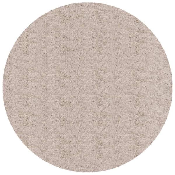Matta långluggad modern beige Ø 80 cm