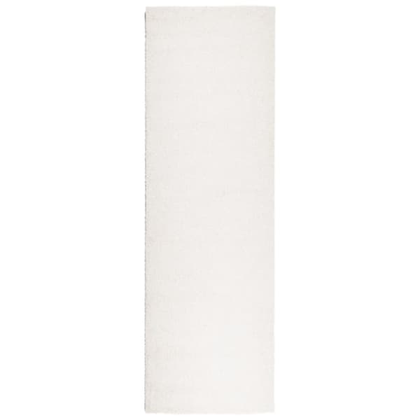 Ryamatta PAMPLONA lång lugg modern gräddvit 80x250 cm