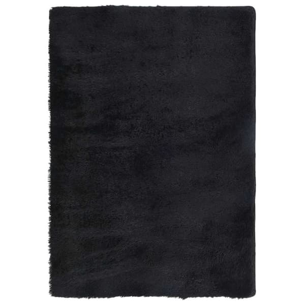Ryamatta med lång lugg NAVARRA svart 120x170 cm polyester