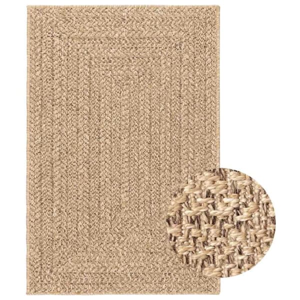 Matta ZIZUR beige 140x200 cm jutelook inomhus och utomhus