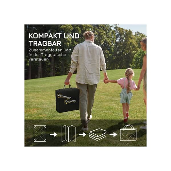 Reversibelt utomhusmatta Outsunny 182x274cm, vattentät, syntetisk, mörkblå och vit
