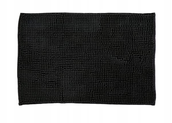 Blødt badeværelsesmåtte 60x40 cm sort